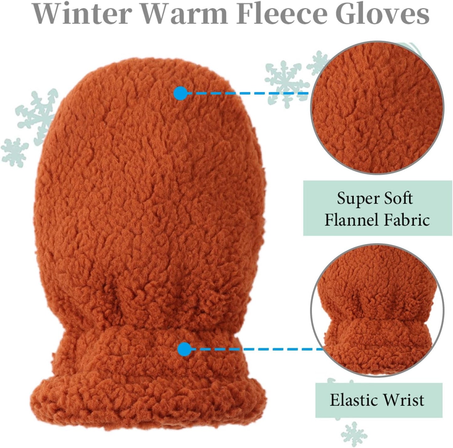 Zsedrut Baby Boys Winter Glove Warm Toddler Infant Girls Mittens Fleece Lined Gloves 1-7 Years