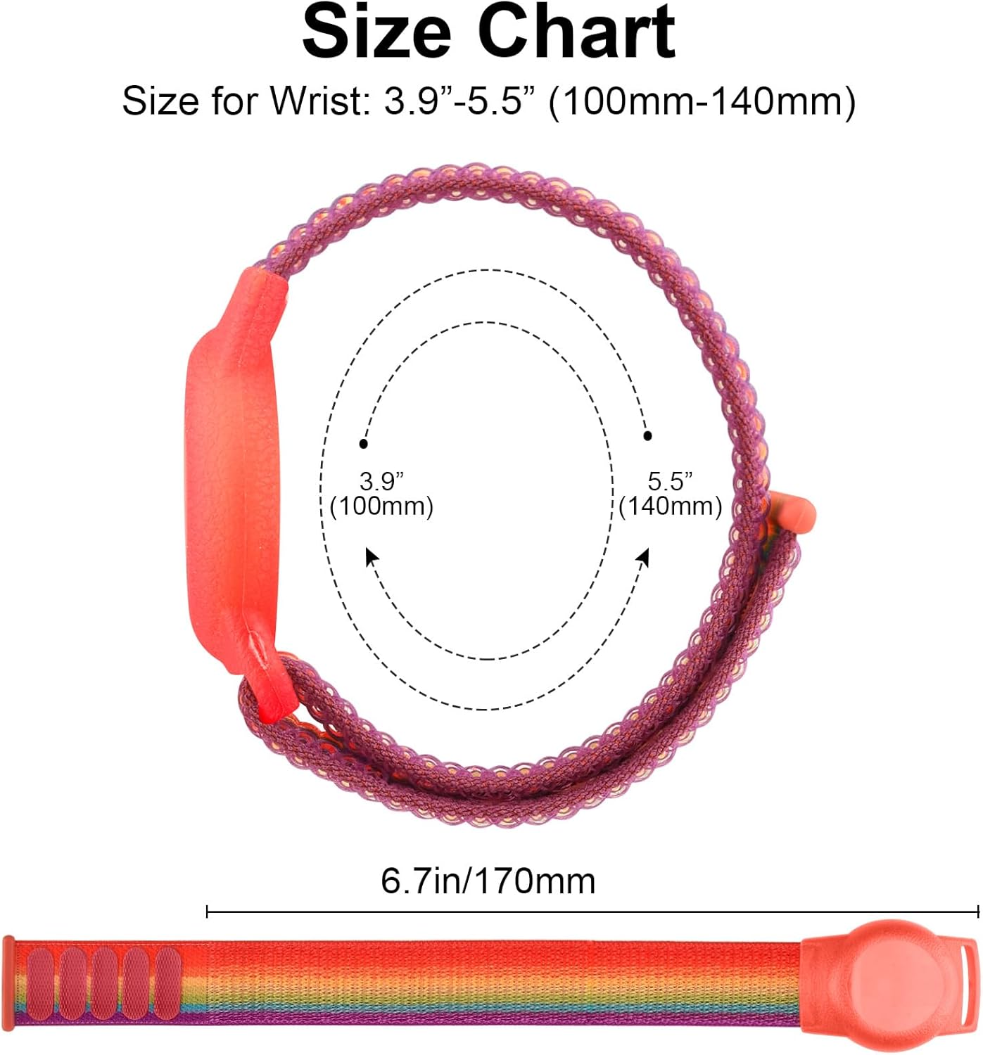 Vancle Kids Wristband for Apple AirTag, Protective Case for Air Tag GPS Tracker Holder with Nylon Bracelet, Adjustable Anti Lost Watch Band for Toddler Baby Children Elders