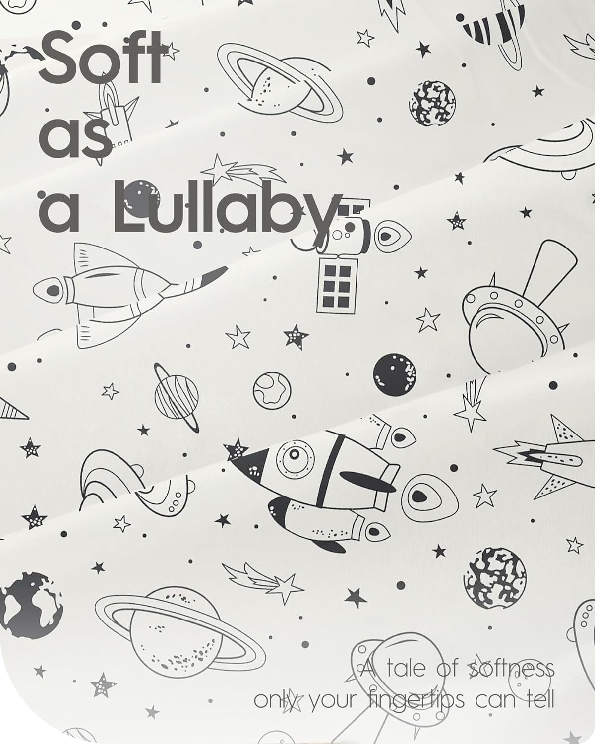 Pack N Play Sheets Fitted, TotBasic Ultra Soft Space Mini Crib Sheets, Premium Jersey Knit Pack and Play Sheets Neutral, Stretchy Play Yard Sheets for Pack and Play Mattress, 2 Pack