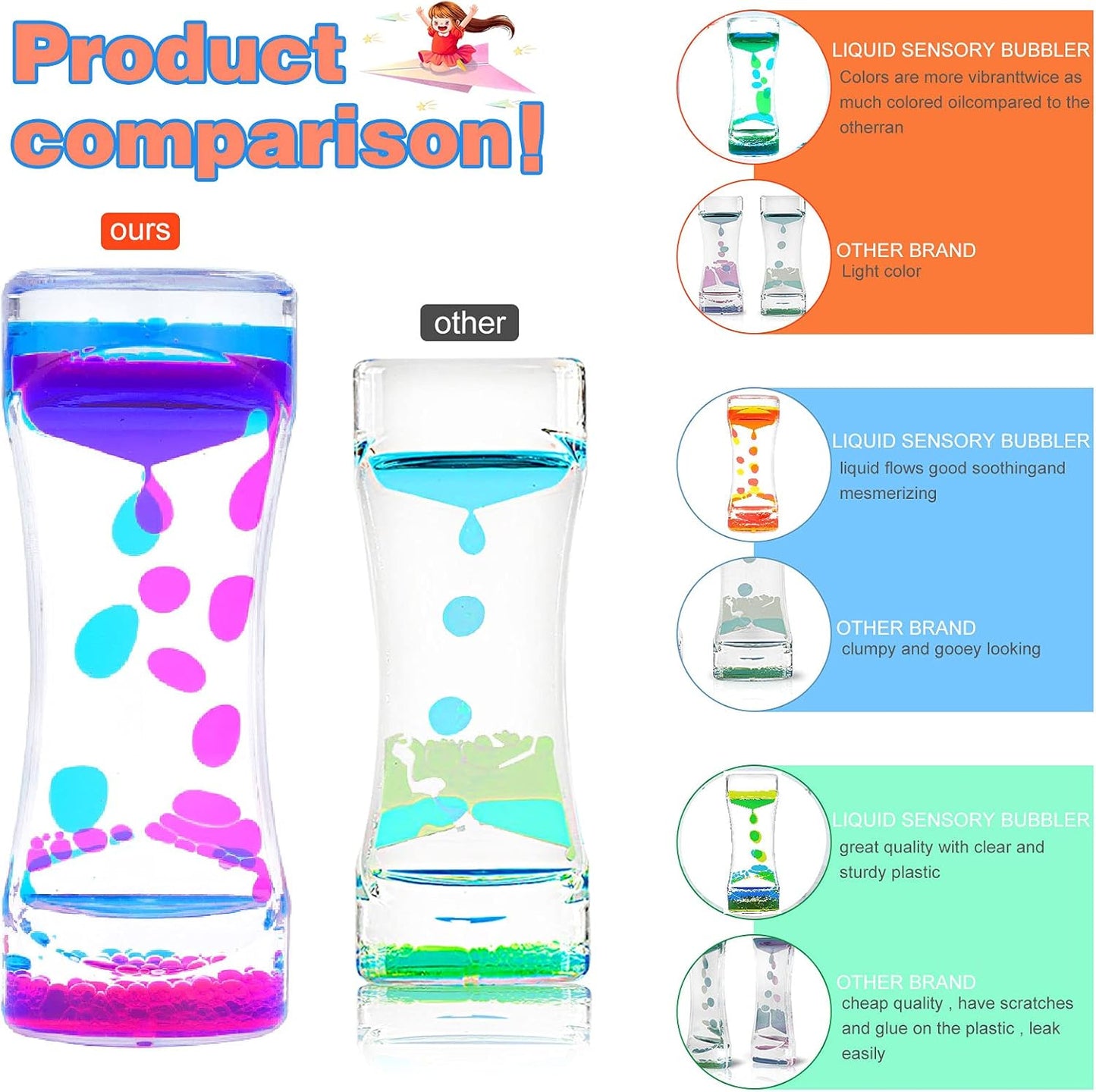 Liquid Motion Bubbler Timer 10 Pack Diamond Shaped Liquid Timer for Fidget Toy,Autism Toys, Children Activity, Calm Relaxing,Penguin Desk Toys and Home Ornament (SF-10 PCS-Liquid Motion Bubble)