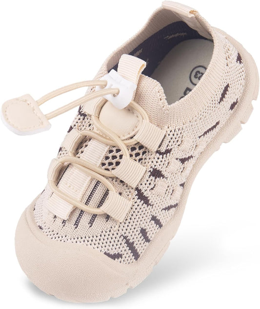Baby First-Walking Shoes 1-4 Years Kid Shoes Trainers Toddler Infant Boys Girls Soft Sole Non Slip Cotton Canvas Mesh Breathable Lightweight TPR Material Slip-on Sneakers Outdoor