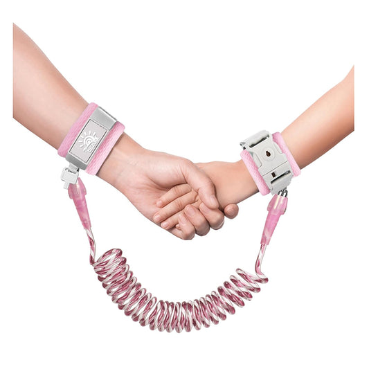 Toddler Harness Walking Leash- Child Anti Lost Wrist Link - Child Safety Harness - Upgrade with Reflective(6.5ft) - for Boys and Girls,Not Easy to Open Without Key (Light Pink)
