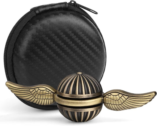 Brass Fidget Hand Spinner for Kids & Adults, Metal Finger Spinner Spinning Toys for Anxiety Relief, Reducing Boredom Cool Gadget Christmas Birthday Gifts Stocking Stuffer for Boys Age 3-12