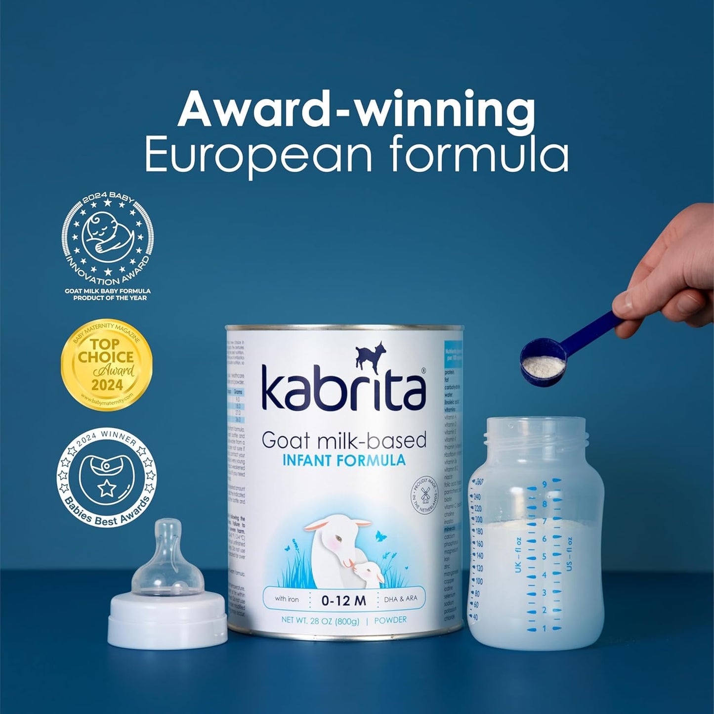 Kabrita Goat Milk-Based Infant Formula – 28oz – Pack of 2 – Natural, Gentle Baby Formula – European, Non-GMO – Ages 0-12 Months