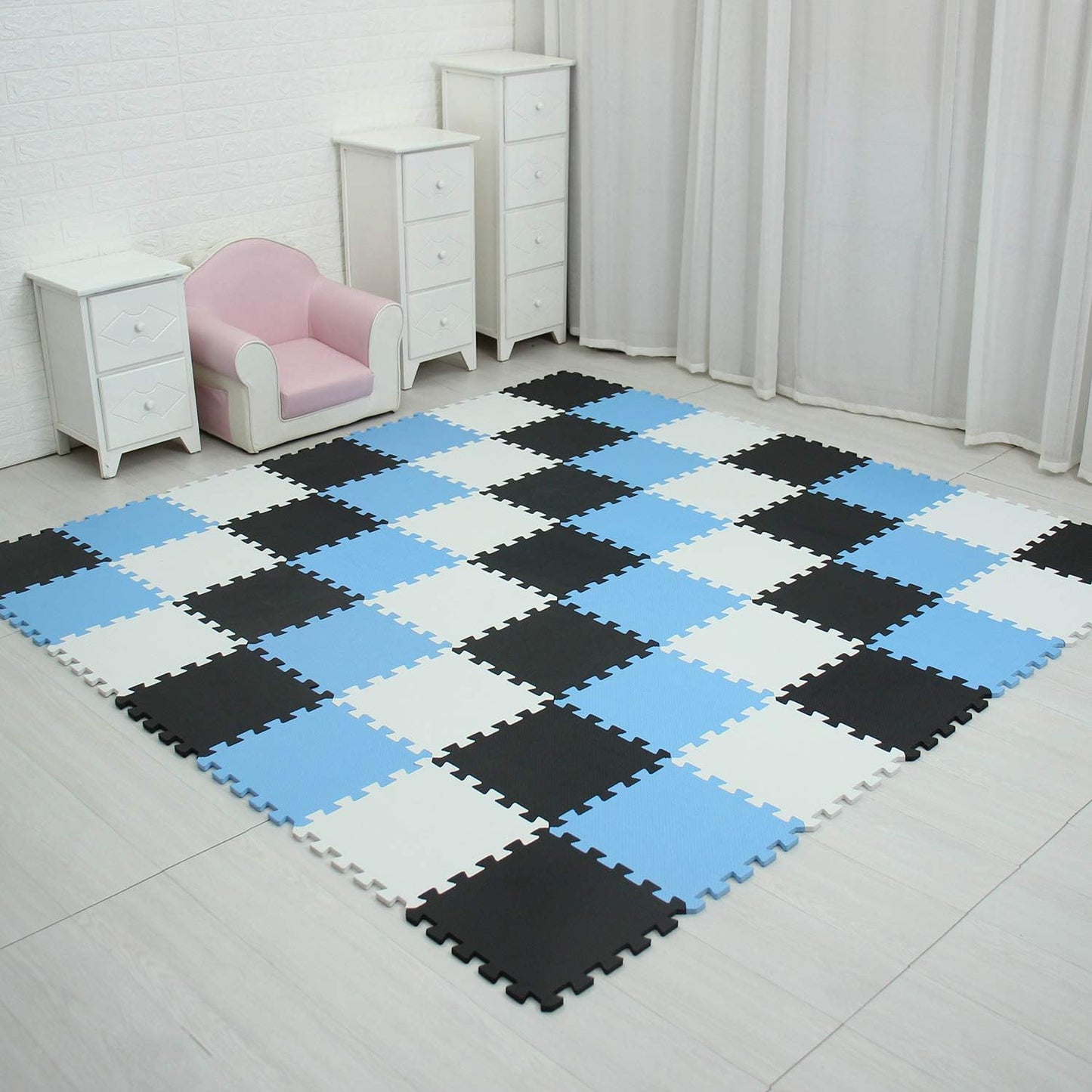 MQIAOHAM® 18 Pieces Puzzle Play Mats, Soft Baby Play Mat, Kids Interlocking Foam Floor Tiles, Toddlers Carpet Playmats G301018-101104107