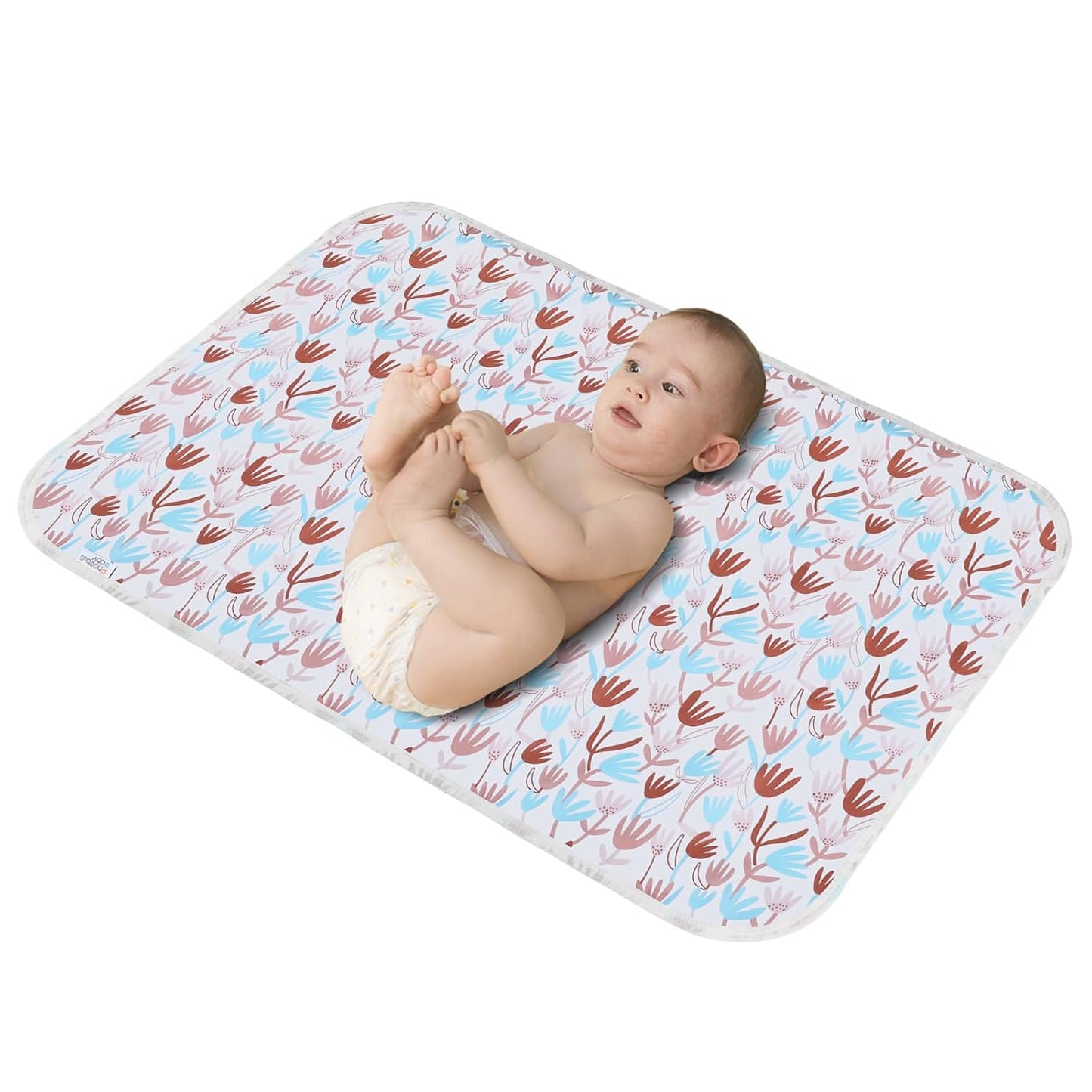Baby Diaper Changing Pad, 21 5/8" x 31.5" Waterproof Changing Pad Liners - Reusable Soft and Absorbent Portable Changing Mat(Tulip1PCS)