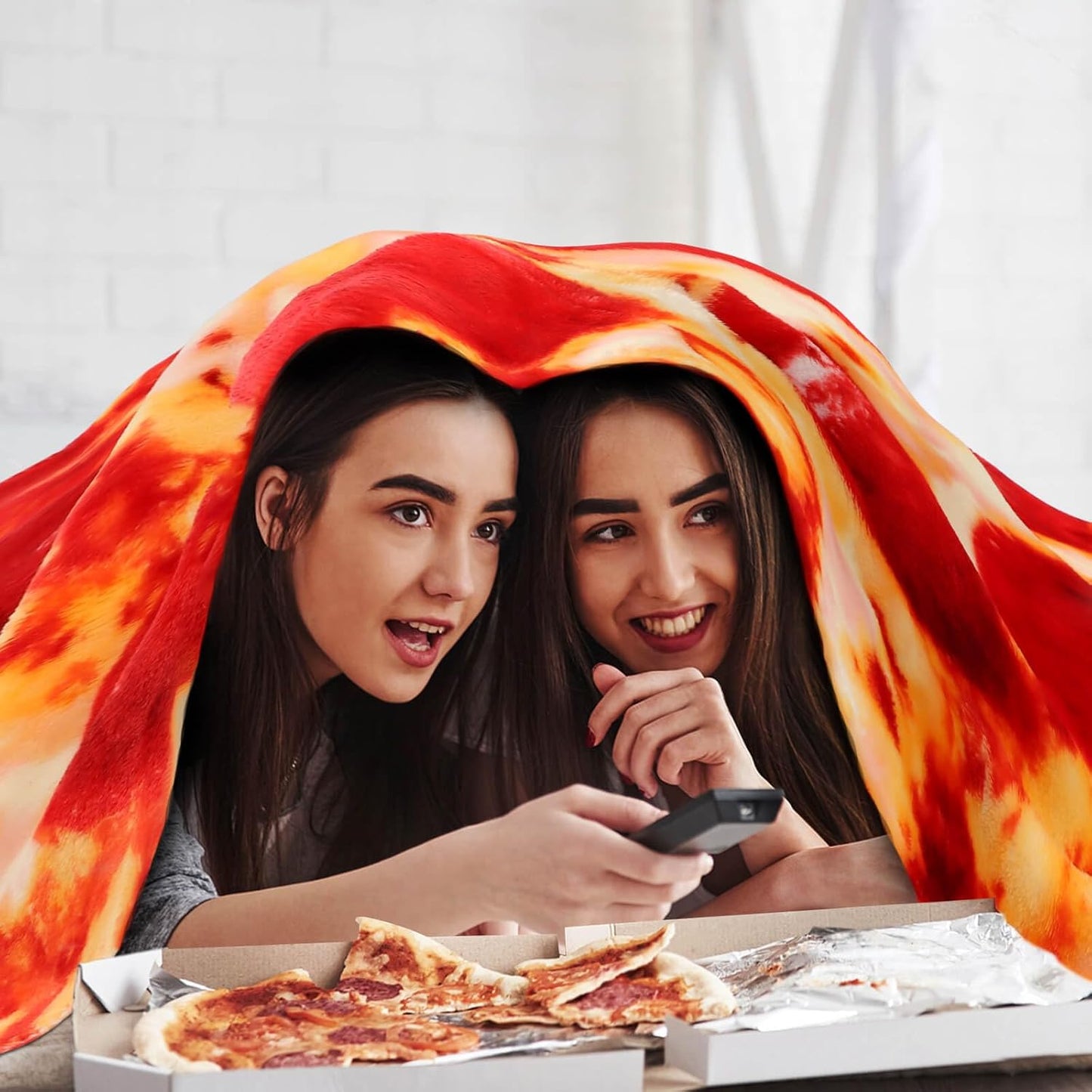 Pepperoni Pizza Blanket White Elephant Gifts for Kids Stuff Useful Adults Teenagers Throw Blankets Wrap Boy Girl Party Novelty Gag Pets Soft Fleece 61in