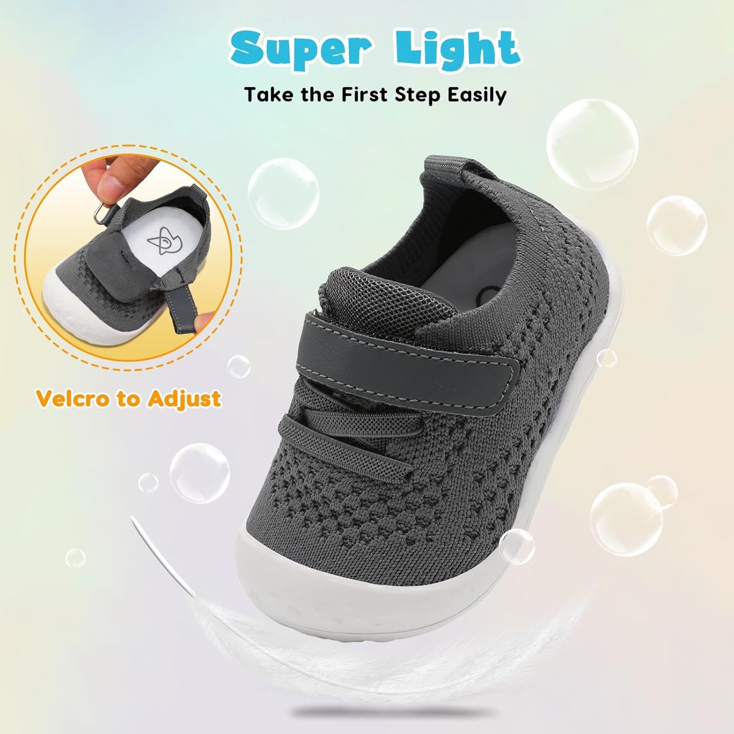 LeIsfIt Baby Shoes Girls Boys First Walking Shoes Infant Sneakers Crib Shoes Lightweight Non-Slip Shoes