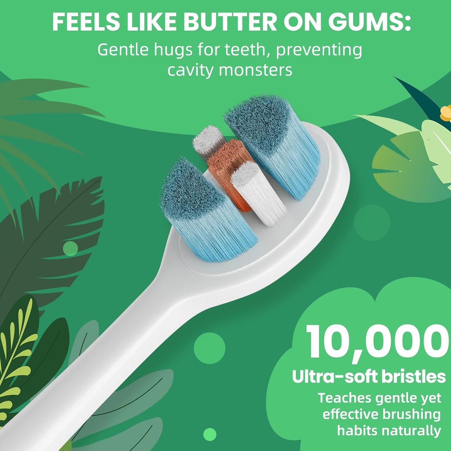 Kids Manual Toothbrush, Ultra-Soft Kids Toothbrush for Sensitive Teeth & Gums, Gentle Toddler & Children's Brush with 10000 Bristles Travel-Friendly Design for Ages 2-7 (Pink)