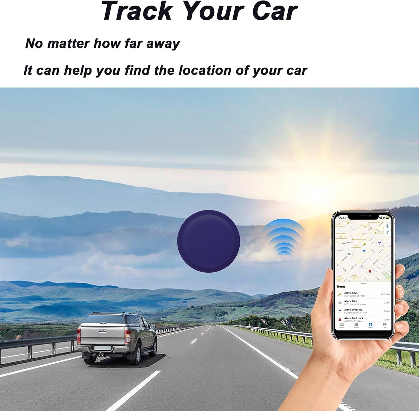 LiZHi Case for Apple Airtag Holder Airtag Case Cover Airtag Sticker Stick on Adhesive Mount Silicone for Tv Remote Car AirTag Phone Case 2 Pack,Blue2