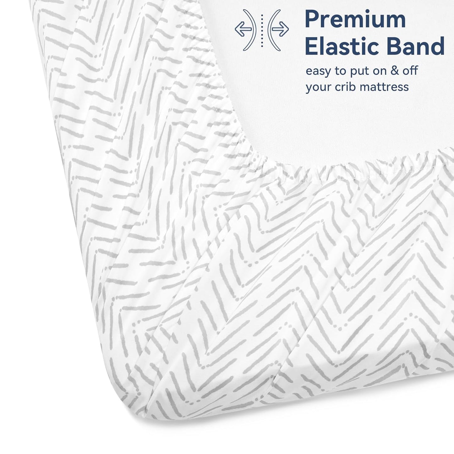 TILLYOU Baby Crib Sheets for Boys Girls, Super Soft Toddler Bed Sheets, 2 Pack Sheets for Standard Crib Mattress 28x52in, Jungle Walk and White Stripes