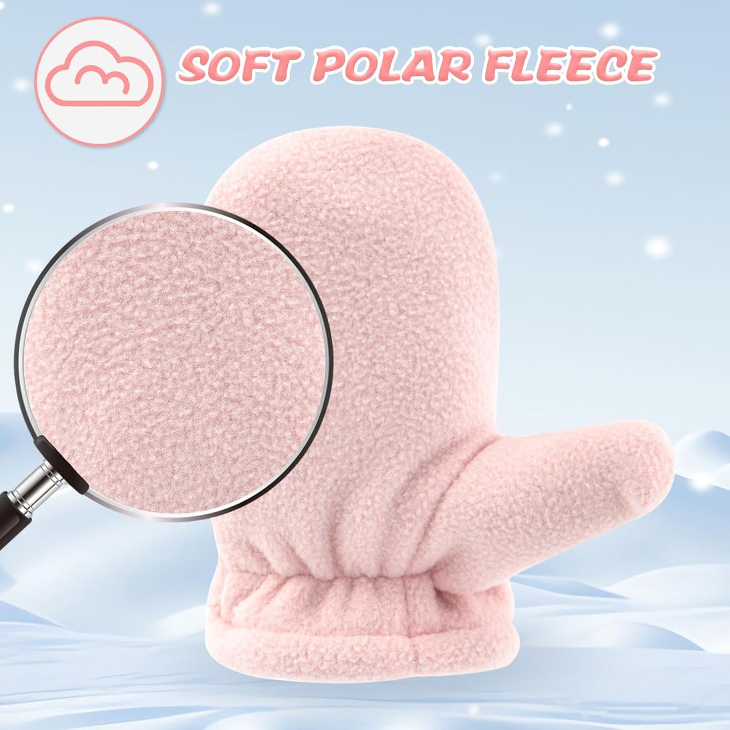 BAVST Baby Toddler Winter Mittens Girls Warm Fleece Lined Gloves Kids Sherpa Lined Mittens for Boys