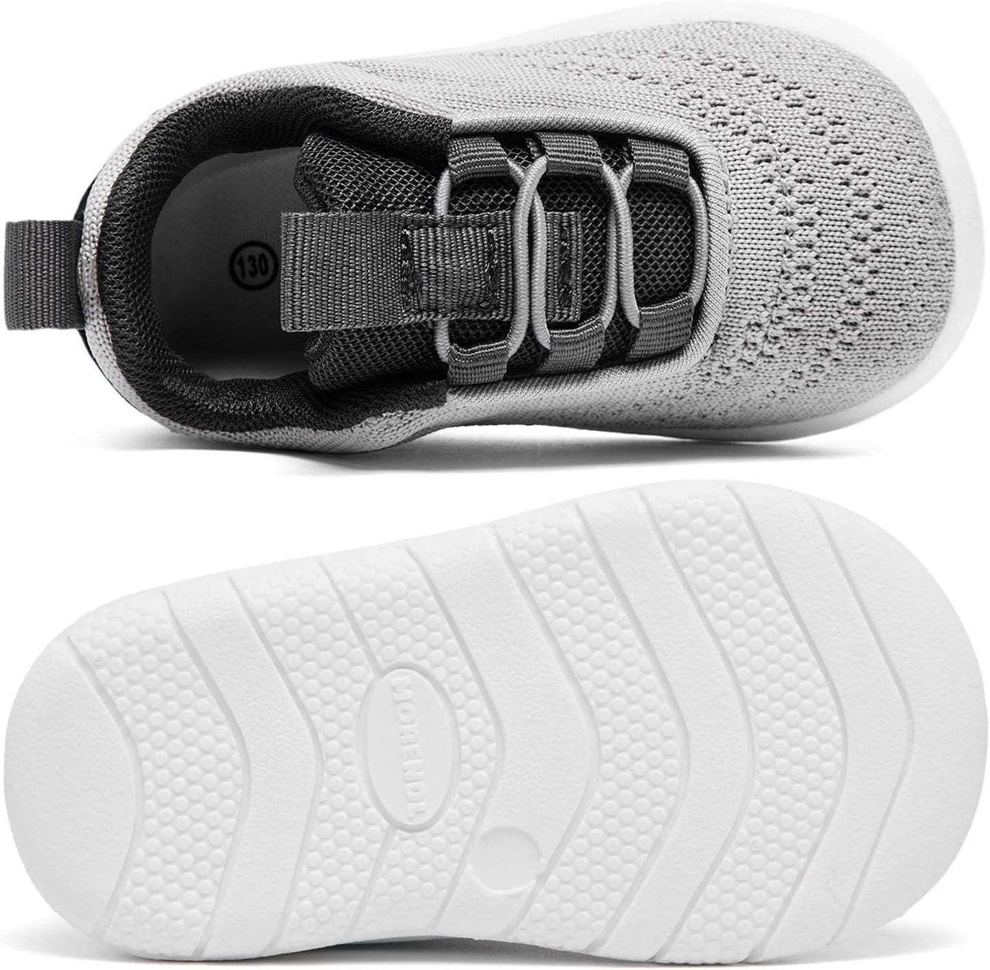 MORENDL Toddler Slip On Sneakers Baby Walking Shoes Non-Slip Breathable Unisex Pink Mesh Lace-Up Athletic Sneakers Infant Running Shoes