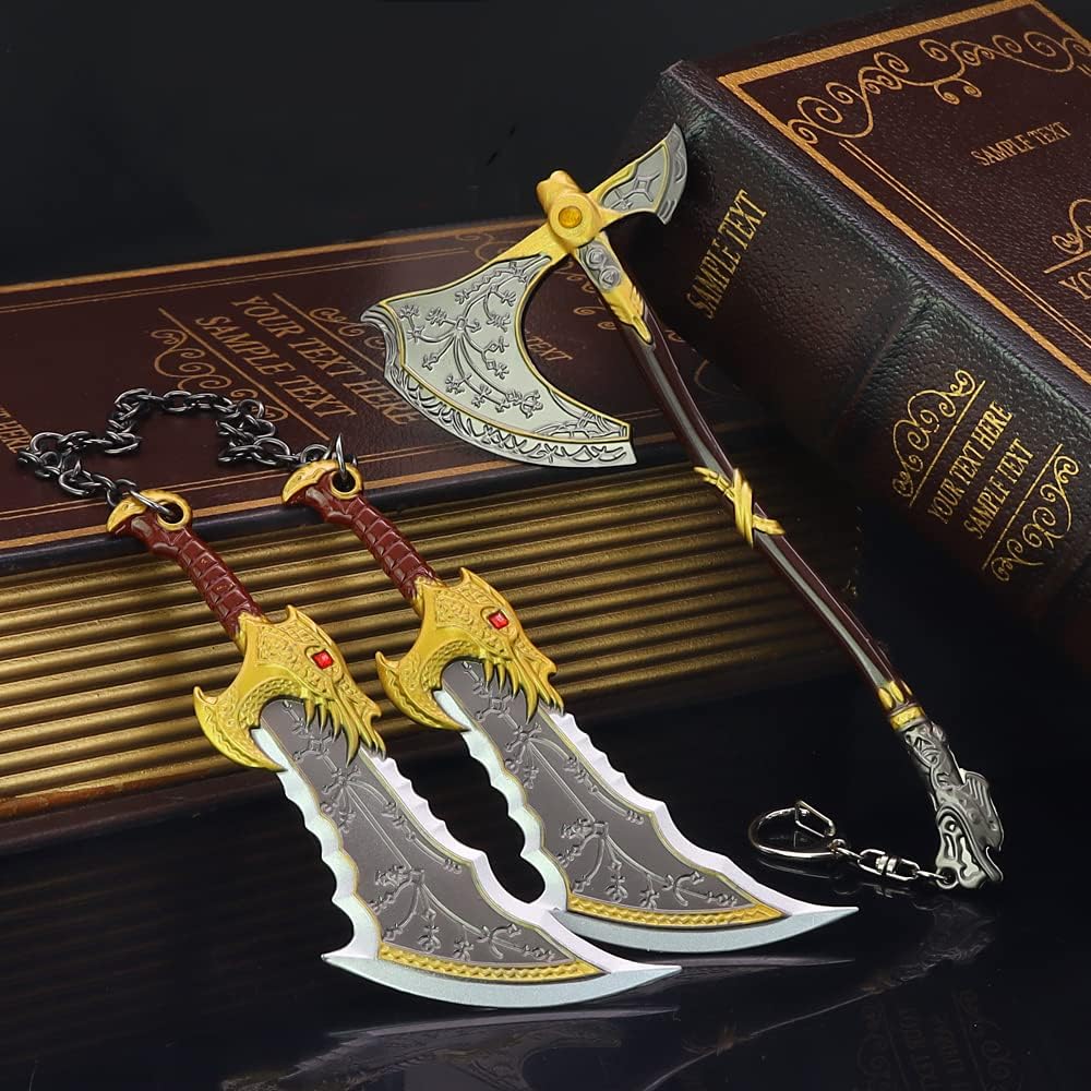 God of War Ragnarök Kratos Blades of Chaos Action Figures Game Toy Collection Keychain Desk Decoration Backpack Pendant Gift