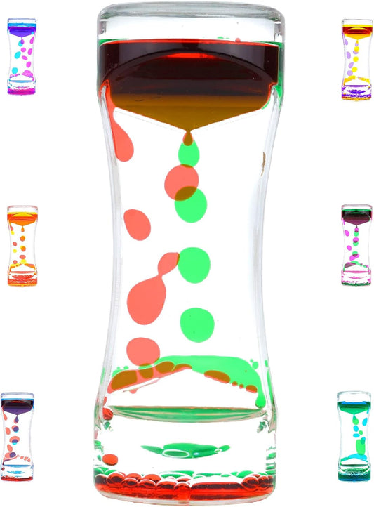 Liquid Motion Bubbler Timer Diamond Shaped Liquid Timer for Fidget Toy,Autism Toys, Children Activity, Calm Relaxing,Penguin Desk Toys and Home Ornament (Red and Green-Ordinary)