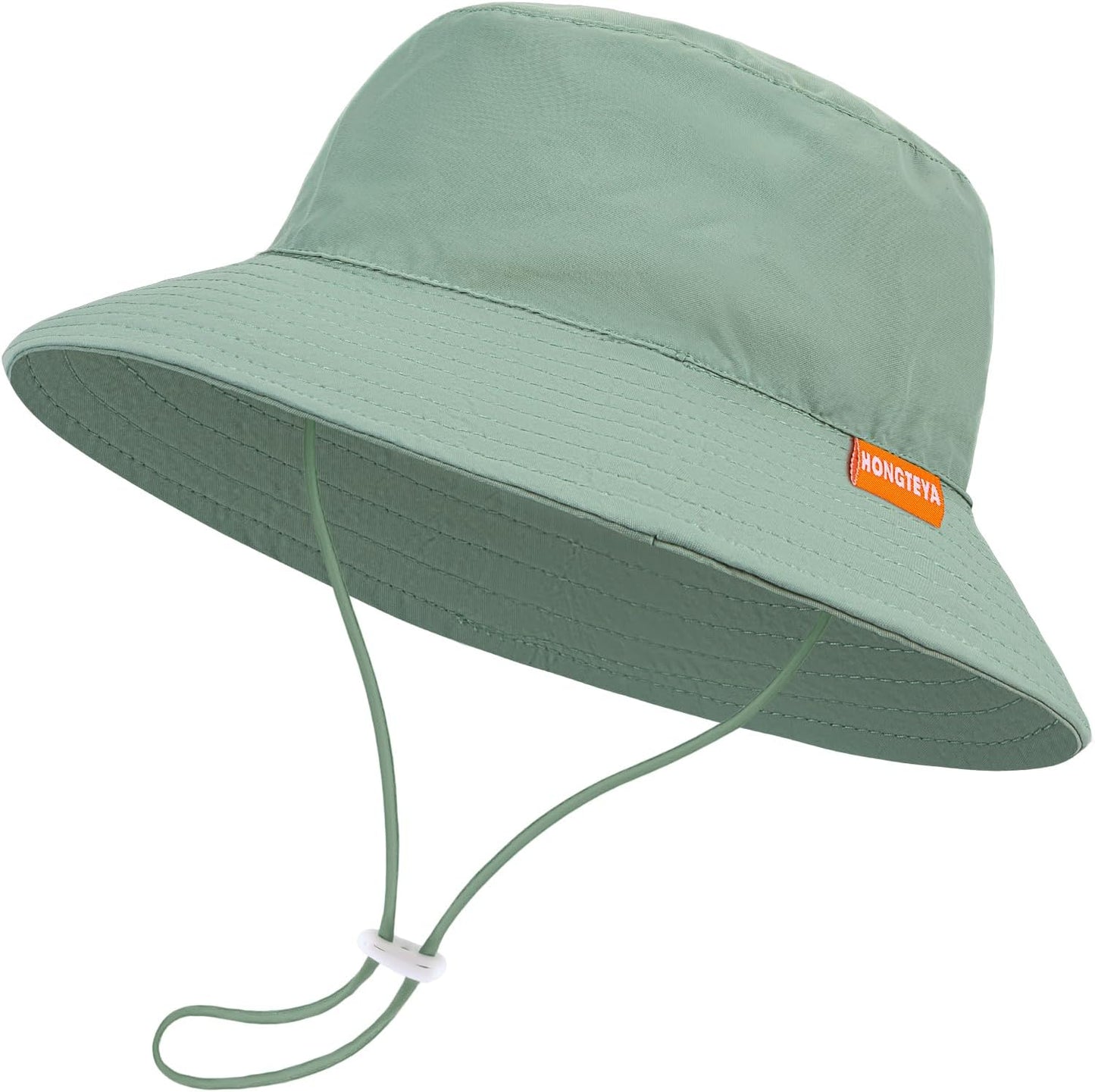 Baby Sun Hat Kids Summer UPF 50+ Toddler Bucket Hat Wide Brim Adjustable Beach Hats for Boys Girls Age 0-6 Years