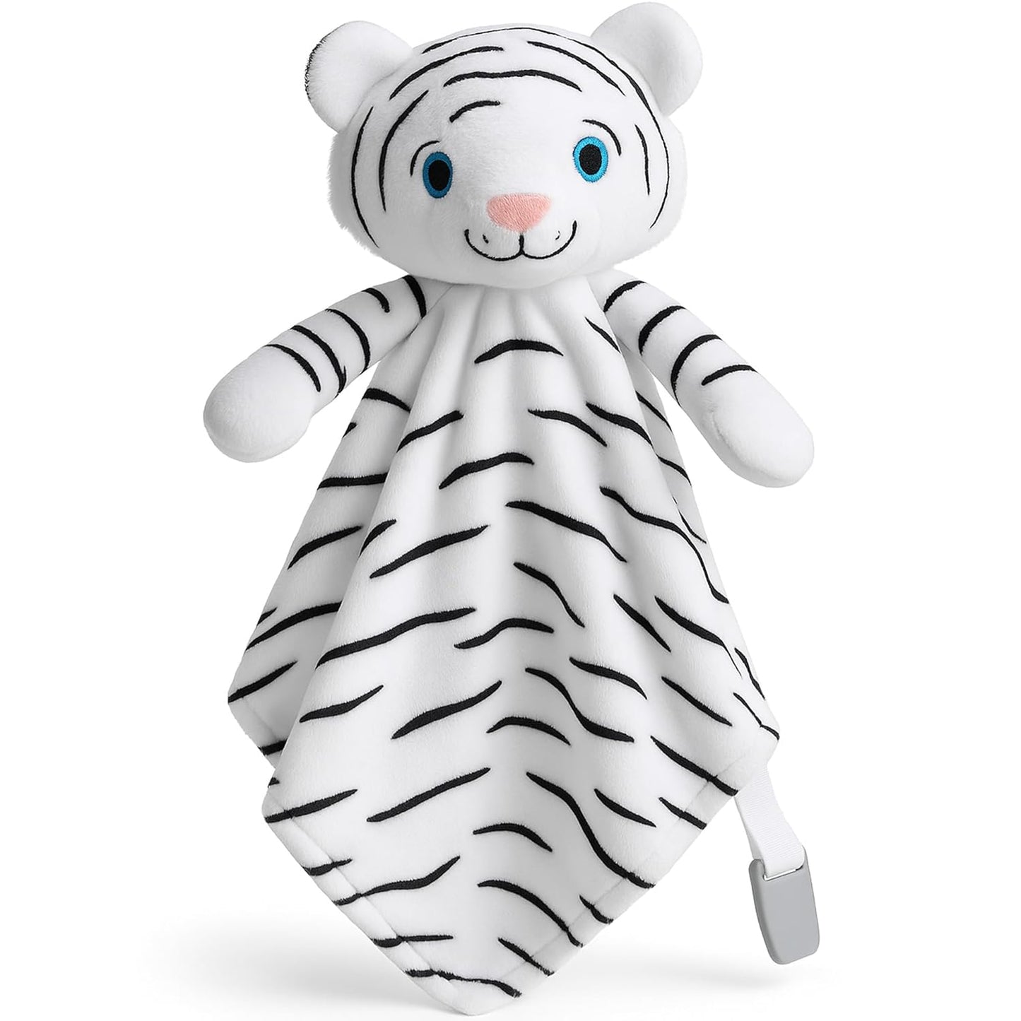 Love By Emi Baby Music Lovey White Tiger, Baby Sleep Soother for Crib & Cuddle Bedtime, White Noise with a Heartbeat & Lullaby, Plush Sound Machine Toy, Stuffed Animal for Newborns, Infants & Toddlers