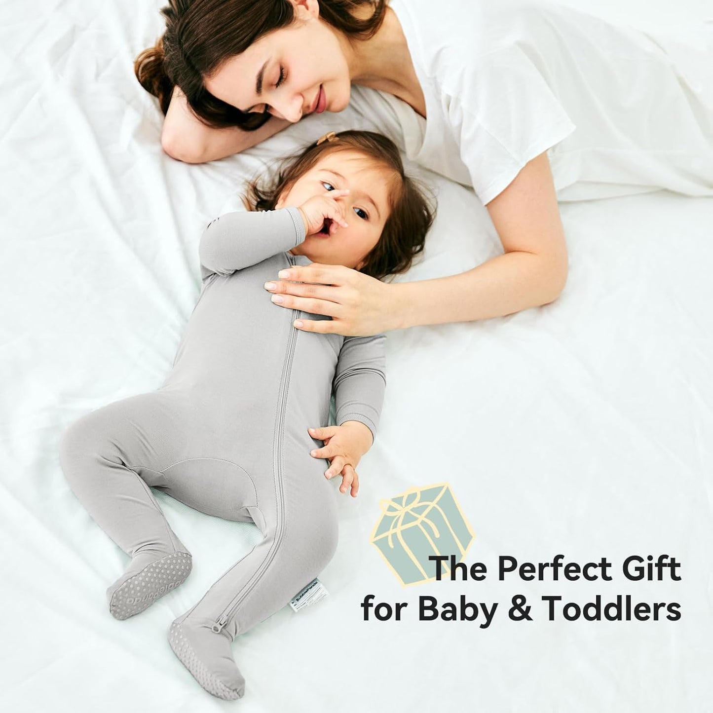 BubblePanda Rayon Made From Bamboo Baby Pajamas Baby Clothes for Boys Girls Unisex Zip-Front Non-Slip Onesie Sleeper