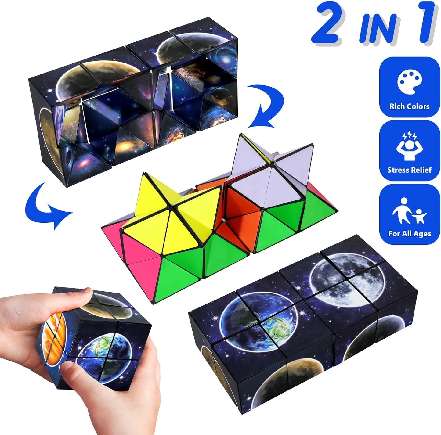 Toys for Boys Age 6-12 Birthday Gifts for 6 7 8 9 10 Year Old Boy Girls, Fidget Toys Infinity Cubes for Kids 8-12 Cool Fun Magic Cube for Boys Ages 10-12 Years Old Gift Ideas for Teen