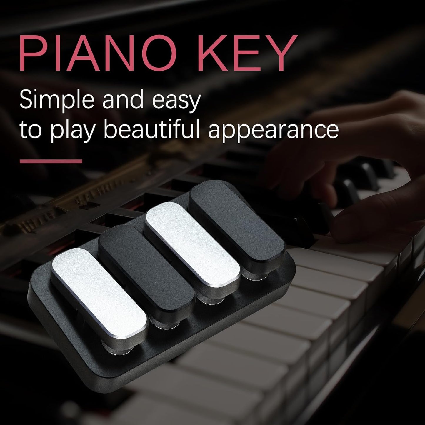 Piano Fidget Toys, Magnetic Metal Fidget Clicker EDC Fidget Slider for Adults, Help Stress Relief, Focused Concentration, Time Passing, ADHD Toys Exercise Fingers, Joints(Black Silver)