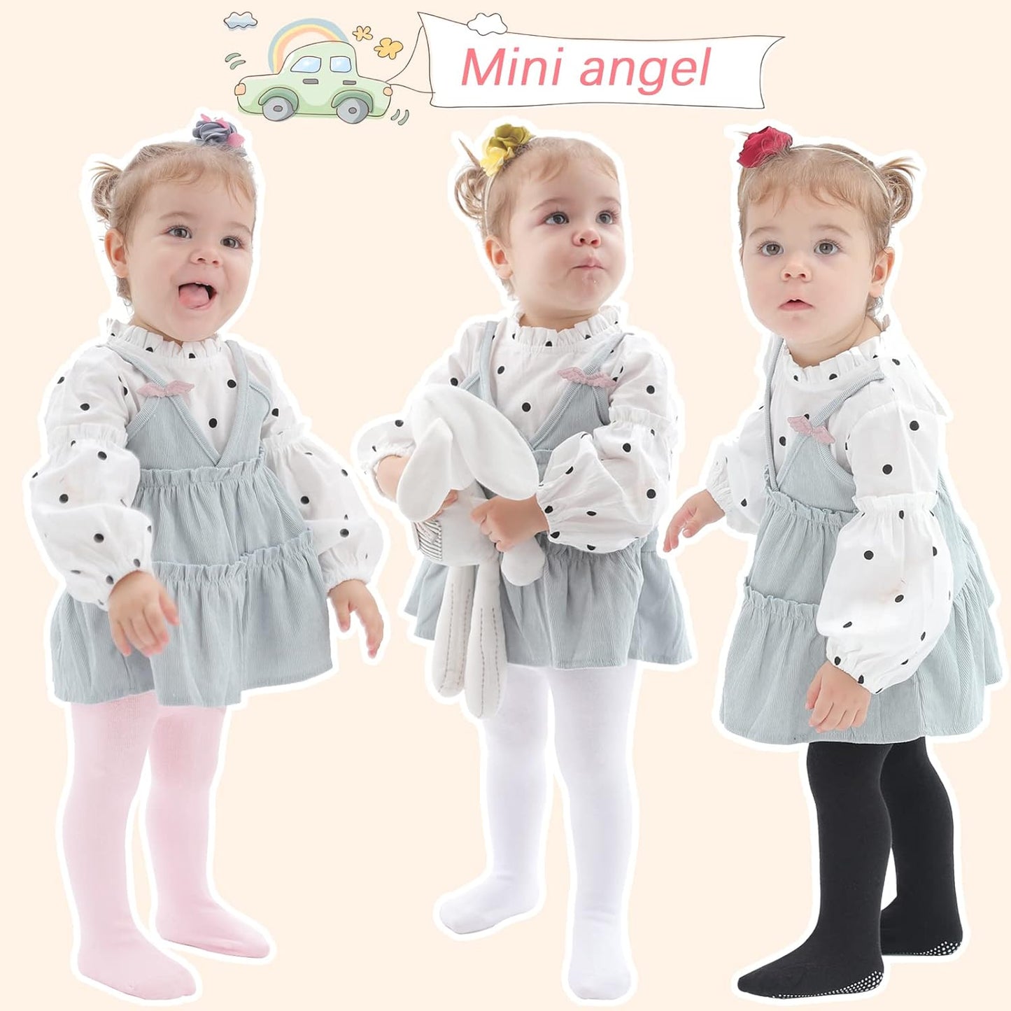 Mini angel Baby Tights Non Slip Baby Girl Tights Seamless Cotton Pantyhose Toddler Stockings Winter Warm Leggings Non-Skid