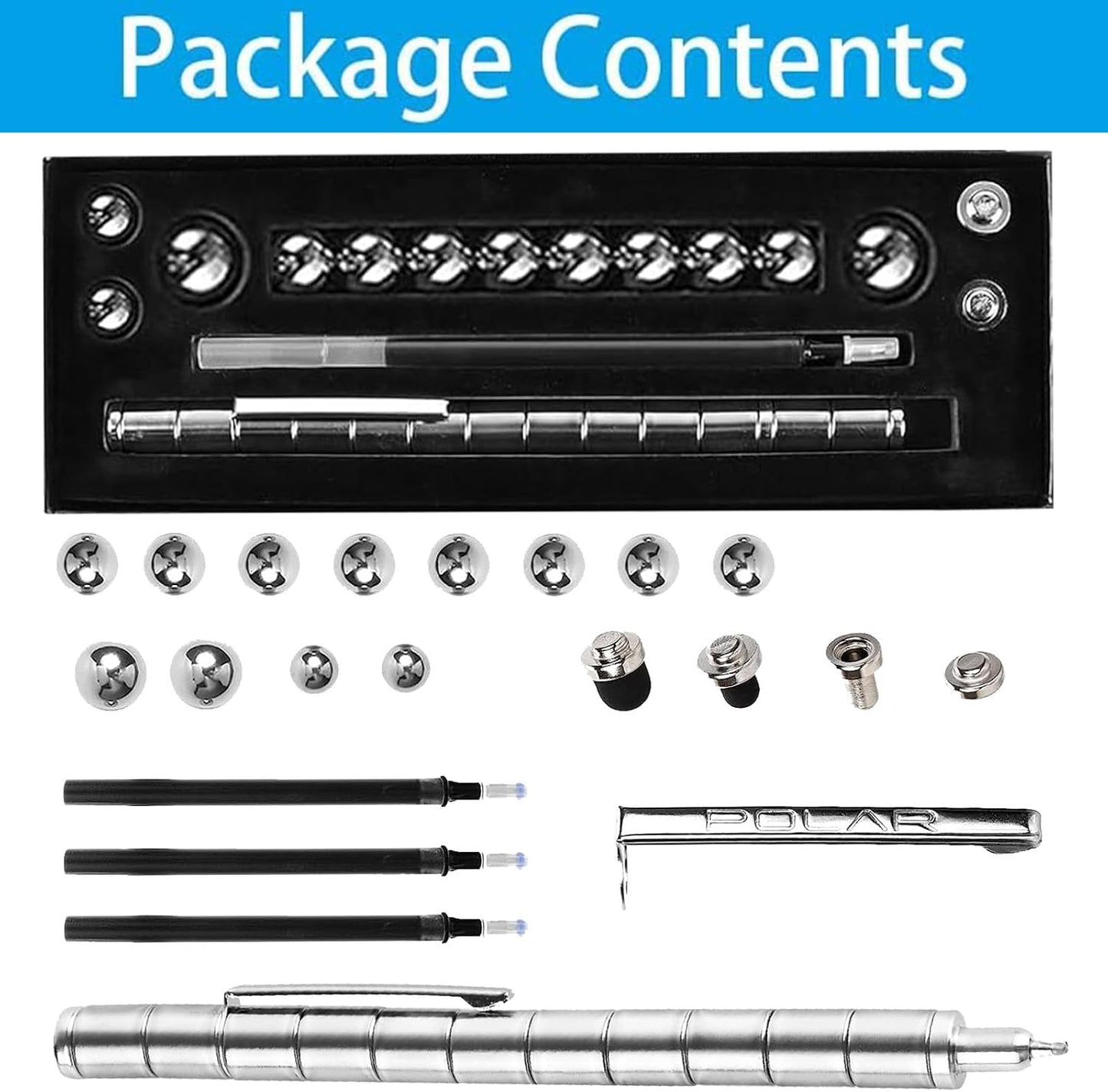 Fidget Pen,Magnetic Pen， Decompression Magnetic Fidget Toy Pen, Magnet Pen Fidget Toy Relieve Pressure Novel Toy Gifts for Kids or Friends! (Silvery)