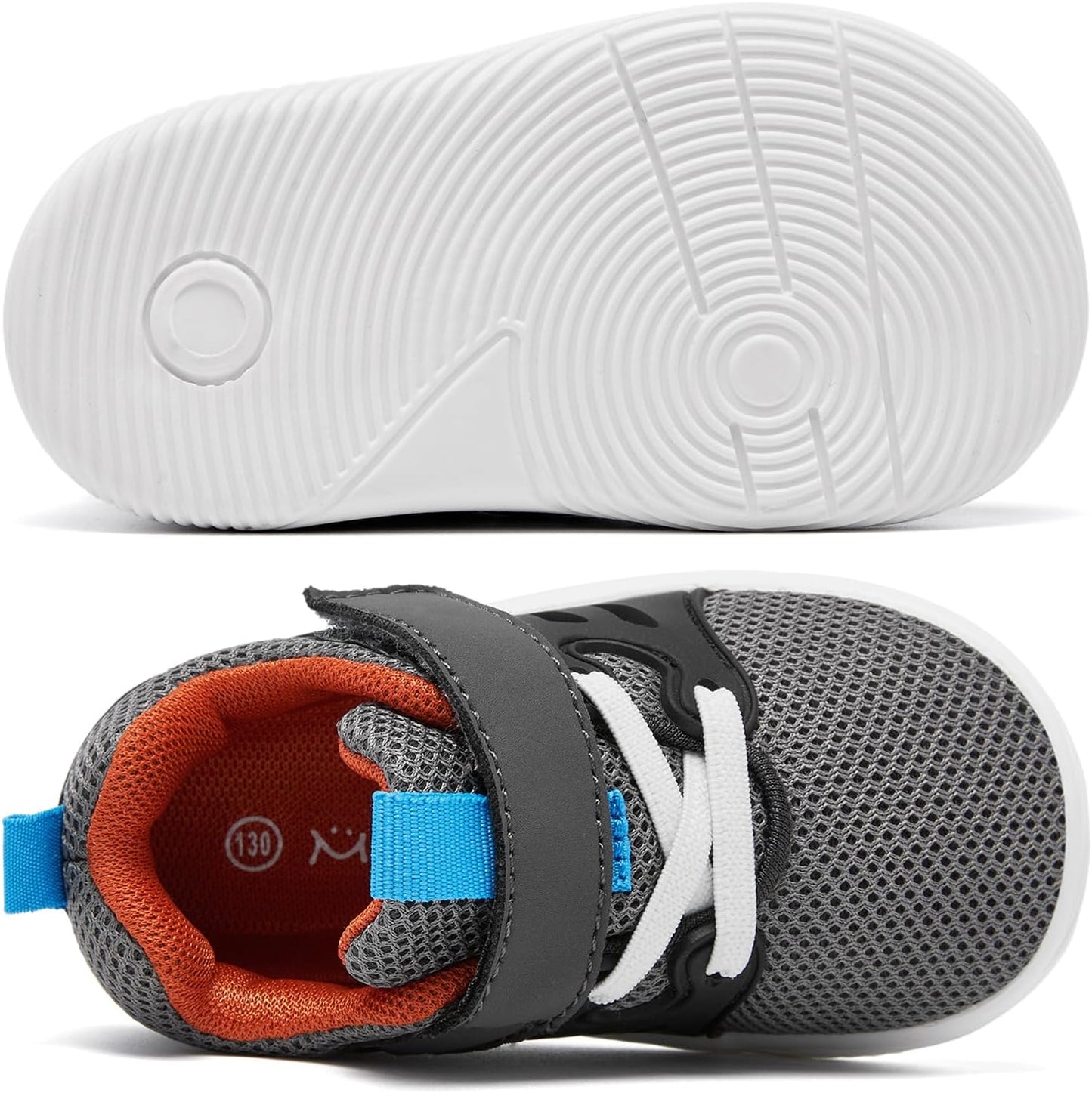 MORENDL Toddler Sneakers Baby Boys & Girls Barefoot Shoes Lightweight Breathable Walking Running Tennis Athletic Sport Shoes