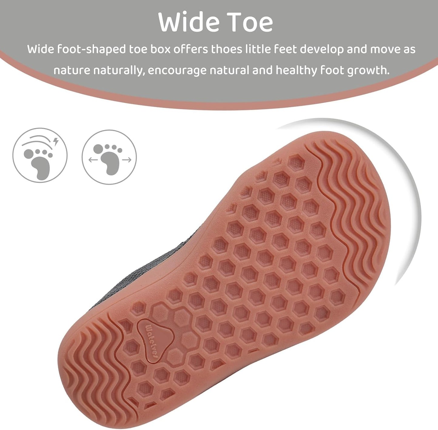 WateLves Toddler Little Kids Wide Barefoot Shoes The First Walking Shoes Girls Boys Breathable Zero Drop Minimalist Sneakers with Wide Toe Box Natural to Grow