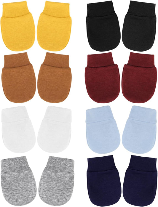 Newborn Baby Mittens No Scratch Cotton Elastic Wrist Gloves Infant Toddler Mittens for Baby Boy Girl 0-6 Months