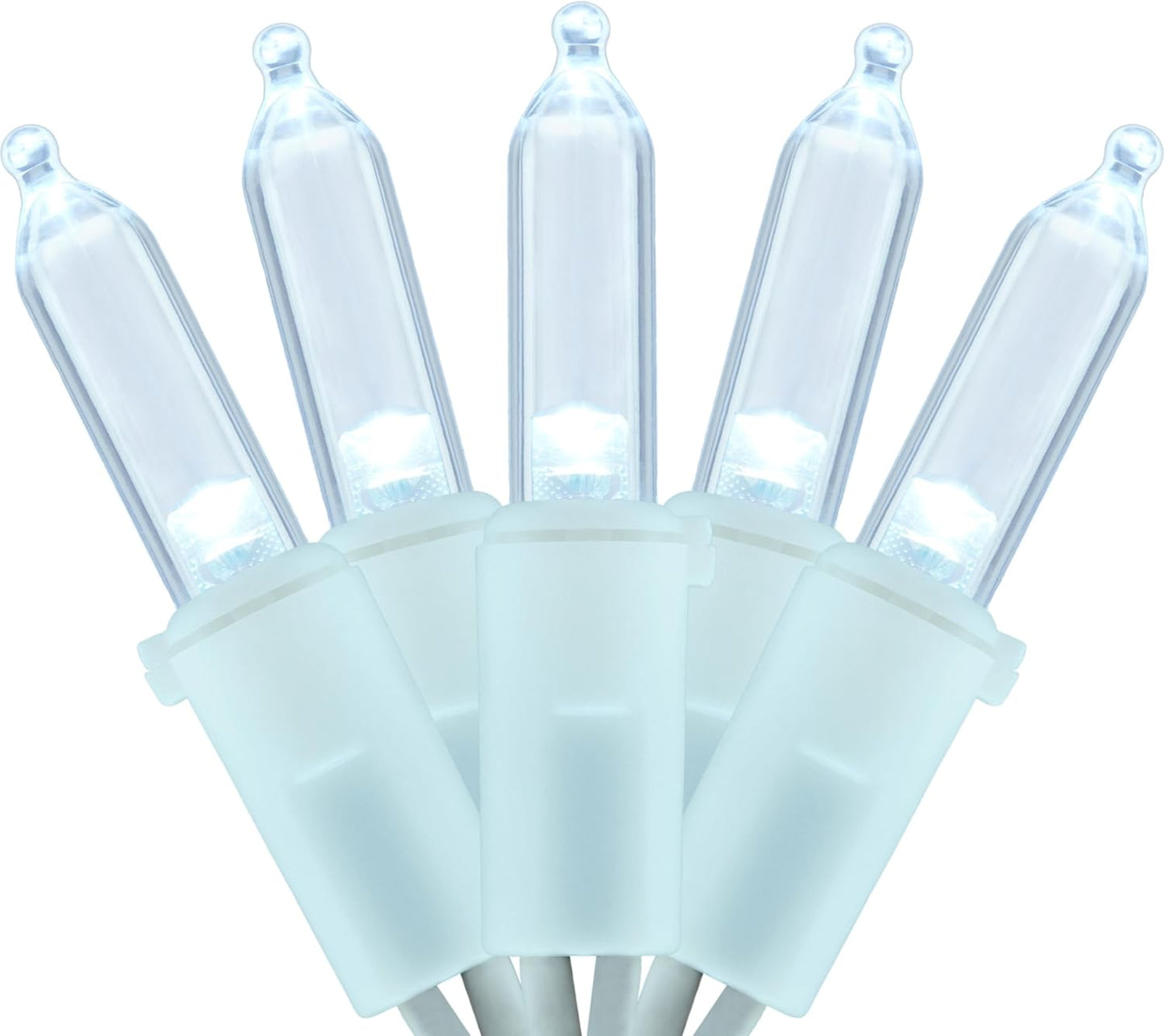 YULETIME 200 White LED Christmas Lights with White Wire, Pack of 2 Strands 33 Feet 100 Lights UL Certified Holiday String Light Set