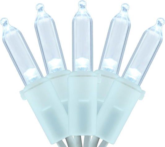 YULETIME 200 White LED Christmas Lights with White Wire, Pack of 2 Strands 33 Feet 100 Lights UL Certified Holiday String Light Set