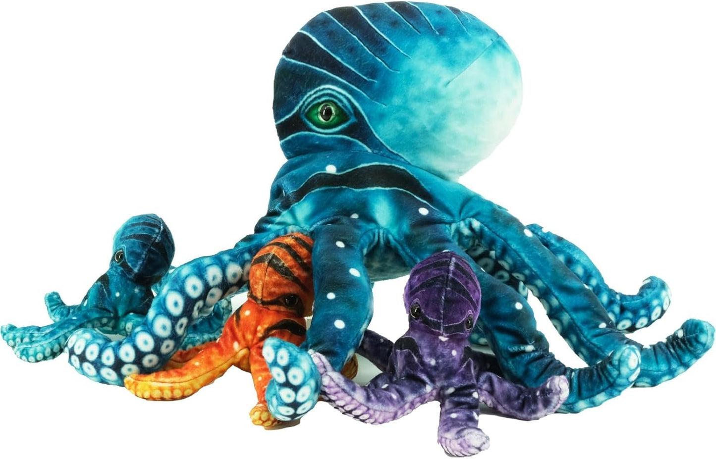 Octopus Stuffed Animal, 11''Marine Printed Octopus Plush Toys with 3 Baby, Soft Washable Toy Stuffed Marine Animal for Home Decor, Idea Gift for Kids Boys Girls Christmas Birthday Gifts (Blue)