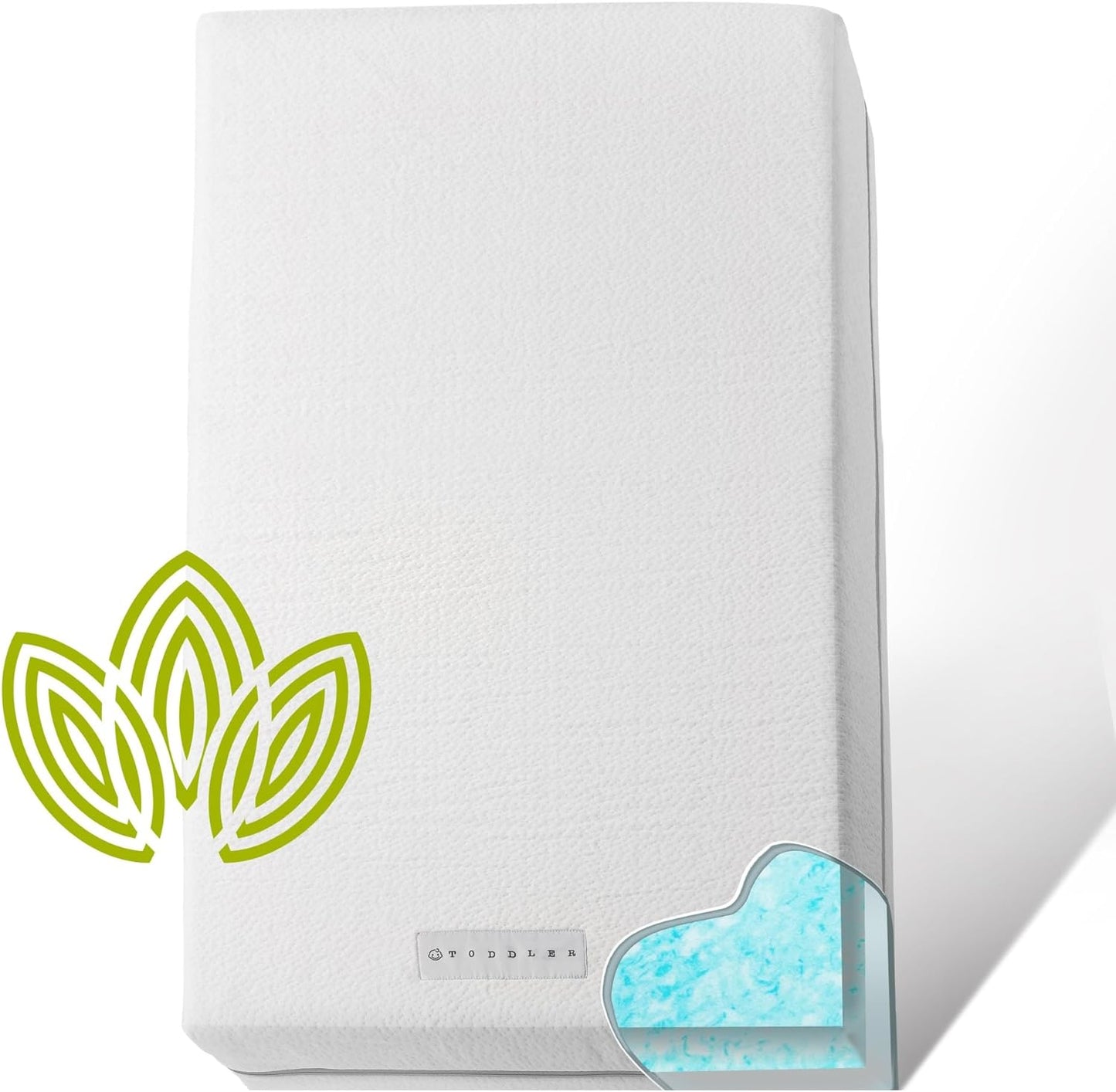 Organic Cotton 2-Sided Crib Mattress | Waterproof Washable Protector w/Ventilated Foam Lining | Light 2-in-1 Baby Mattress w/Firm Support for Infant & Soft CertiPUR Foam for Toddler | 52x27.5x4”