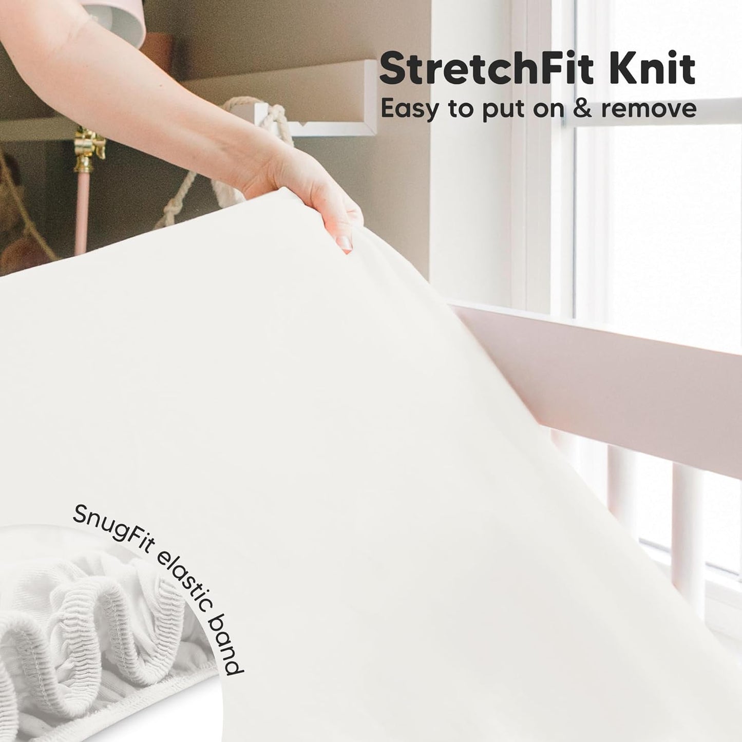 KeaBabies 2-Pack Baby Crib Sheets for Boys, Girls - 52x28 Viscose Derived from Bamboo Toddler Bed Sheets Neutral, Fitted Crib Mattress Cover for Standard Baby Bedding, Soft & Cozy (Soft White)