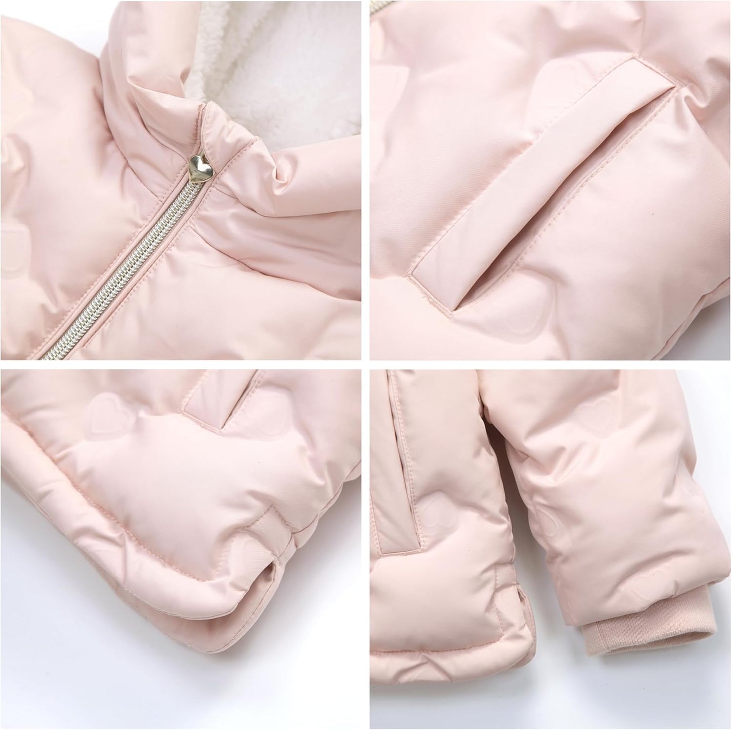 Rokka&Rolla Baby Toddler Girls' Water-Resistant Sherpa Fleece Lined Puffer Jacket Winter Coat