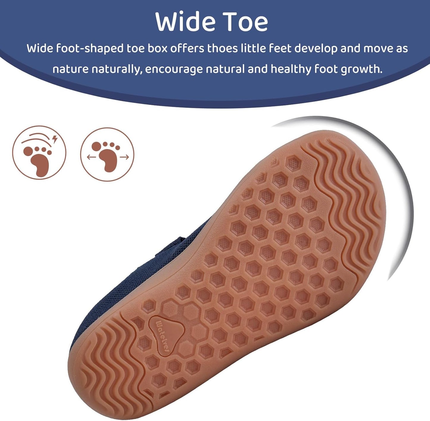 WateLves Toddler Little Kids Wide Barefoot Shoes The First Walking Shoes Girls Boys Breathable Zero Drop Minimalist Sneakers with Wide Toe Box Natural to Grow