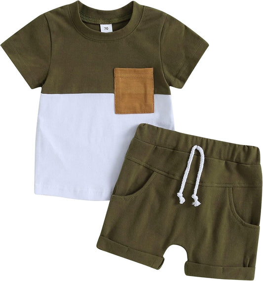 Mubineo Infant Toddler Baby Boy Summer T Shirt Shorts Outfits Short Sleeve Tee Tops Clothes Set