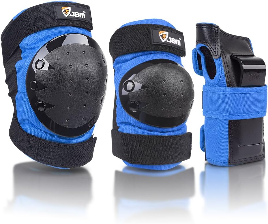 JBM Adult & Kids Knee Pads Elbow Pads and Wrist Guards for Inline Skating, Roller Skating, Skateboarding, Scootering