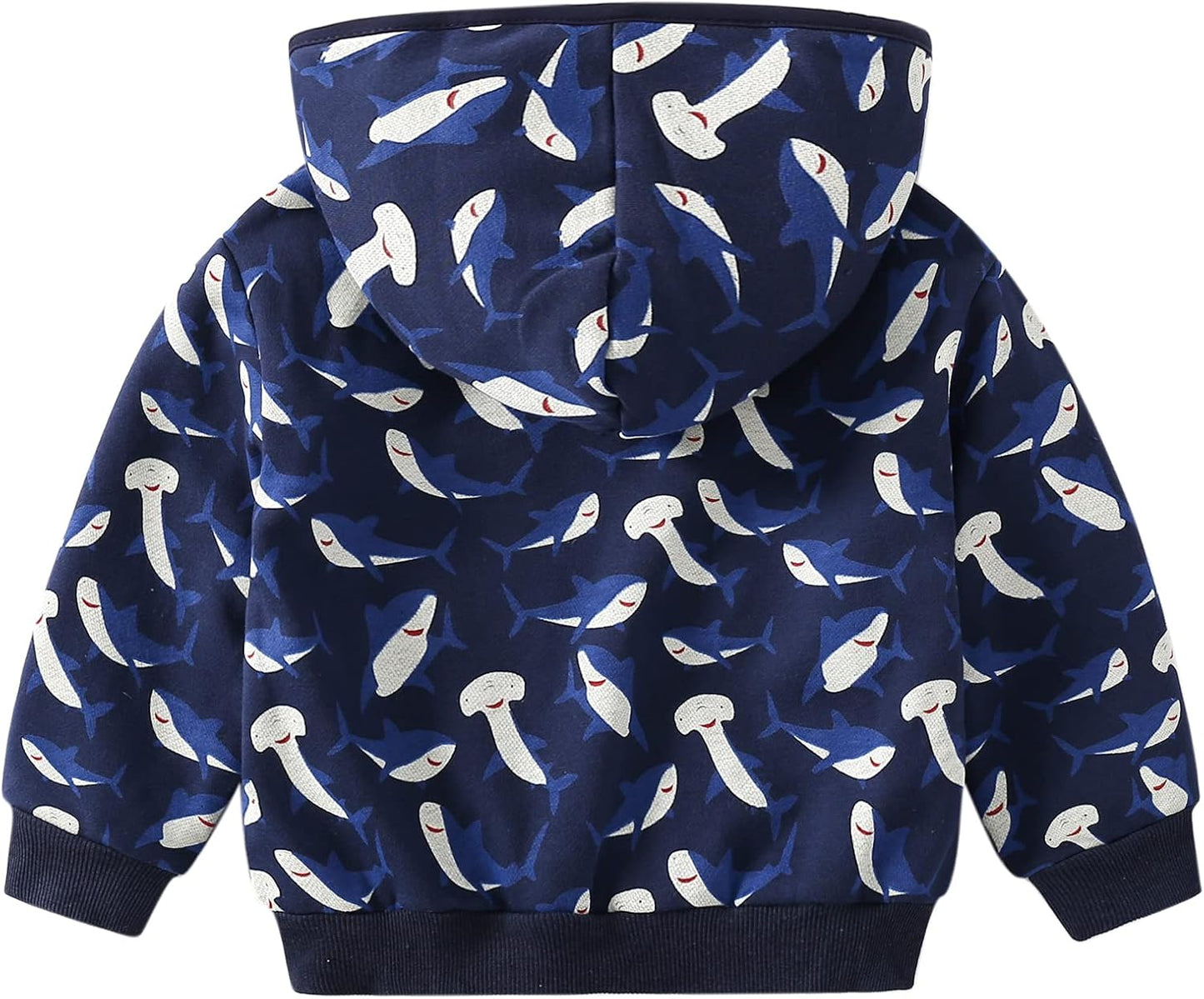 Toddler Boys Full Zip Dinosaur Hoodies Comfortable Sweatshirt