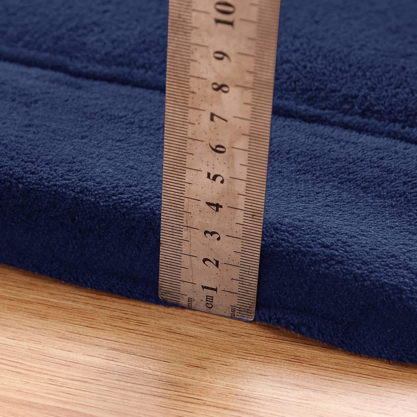 MAXYOYO Coral Velvet Area Rug, Thick Japanese Tatami Mat Living Room Carpet with Non-Slip Backing, Large Solid Color Mat for Bedroom Dormitory Yoga, Navy, 59 by 78 inch