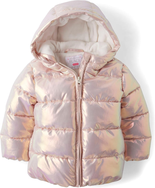 The Children's Place Baby and Toddler Girls' Medium Weight Wind-Resistant, Water-Resistant Puffer Jacket