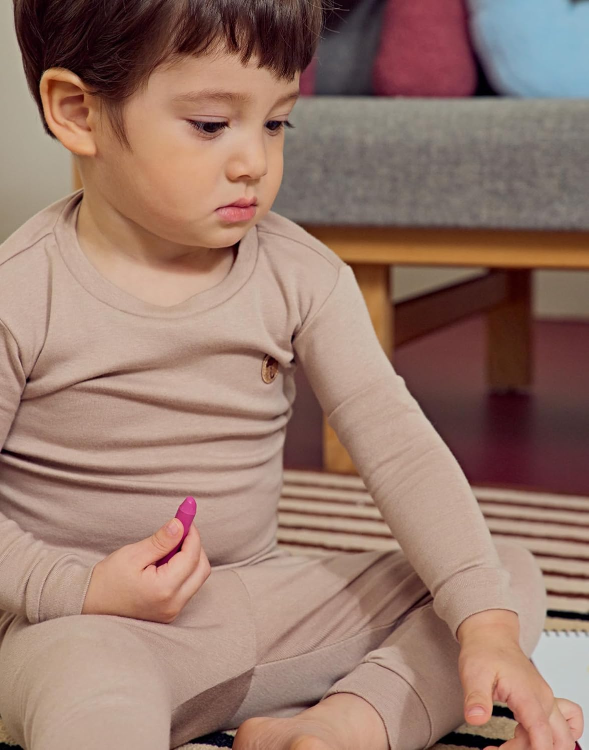 moimoln 6M-8Y Modal Cotton Solid Soft Breathable Baby Toddler Boys Girls Snug fit Pjs Long Sleeve Pajamas Set Sleepwear Daily