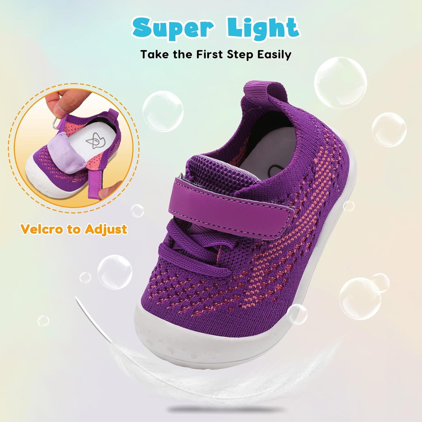 LeIsfIt Baby Shoes Girls Boys First Walking Shoes Infant Sneakers Crib Shoes Lightweight Non-Slip Shoes