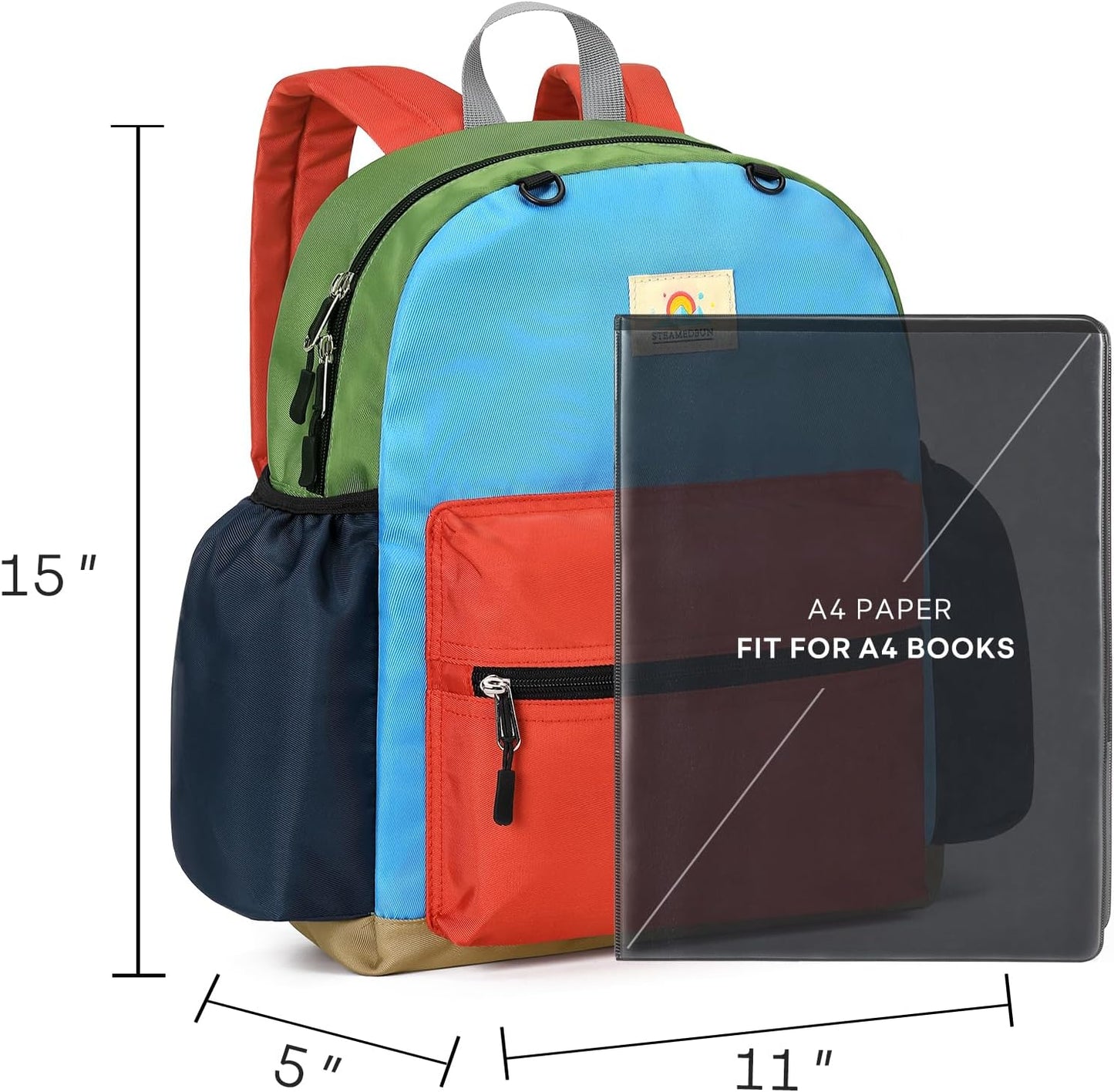 STEAMEDBUN Kids Backpack for Boys 4-6: Boys Backpacks for Elementary - 15 inch Backpack for Kindergarten