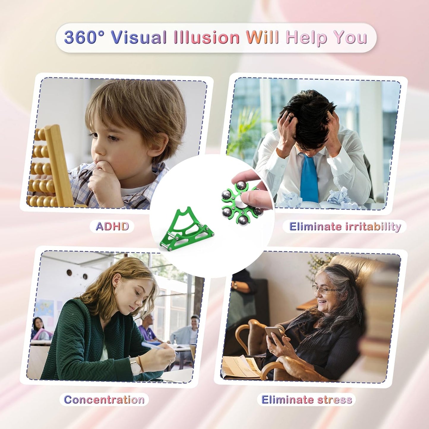 Desk-Fidget-Toys for Ferris-Wheels-Spinner: Metal Kinetic-Spinner 4mins, Cool-Gadgets for Kid Children Teen Adult EDC-Toy, ADHD Tools Cool-Stuff Stress Relief Gift for Office Home School Christmas