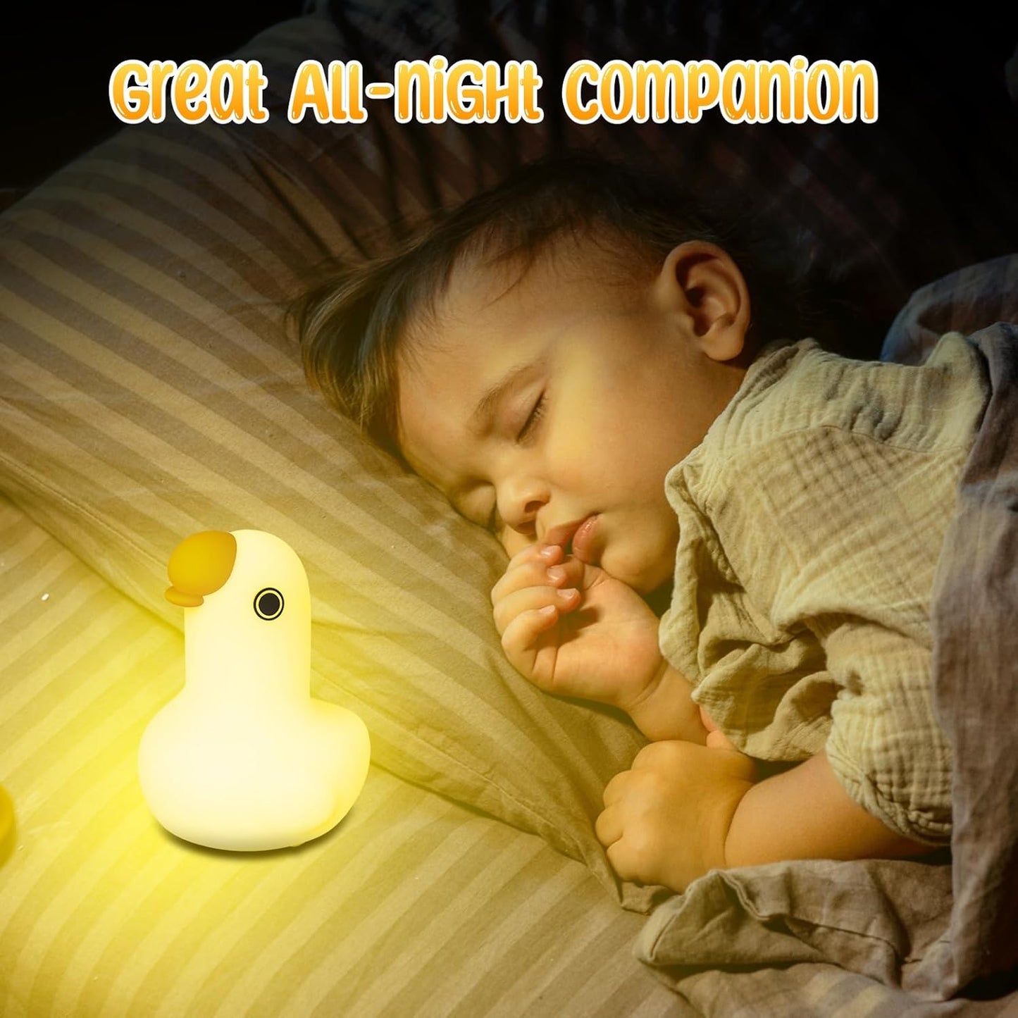 Cute Night Light for Kids Silicone Animal Goose Night Lamp Touch Sensor Rechargeable Nursery Night Lights for Baby Room Decor Gifts for Boys and Girls