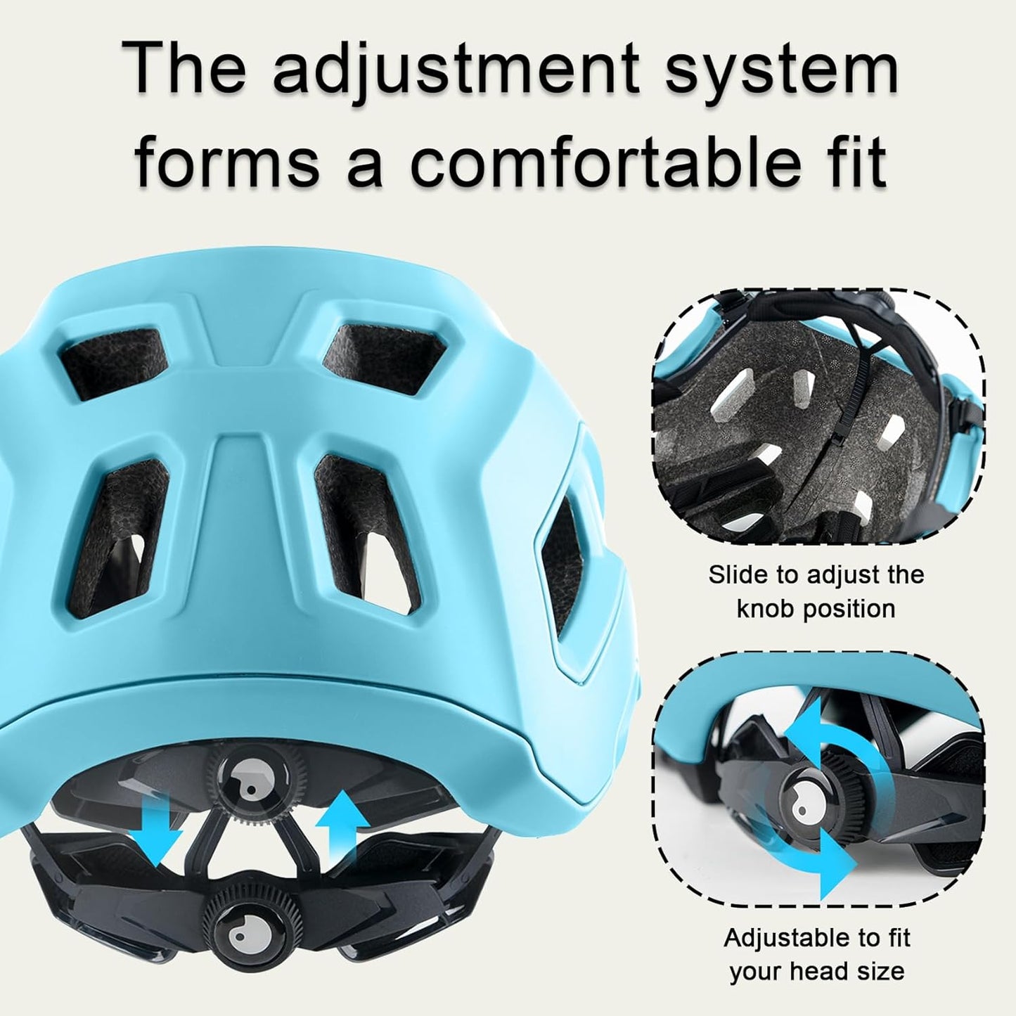 Bike Helmet for Adult & Youth, Lightweight MTB Helmet with Adjustable Visor for Mountain/Road Cycling, 2 Sizes for Men Women Boys Girls
