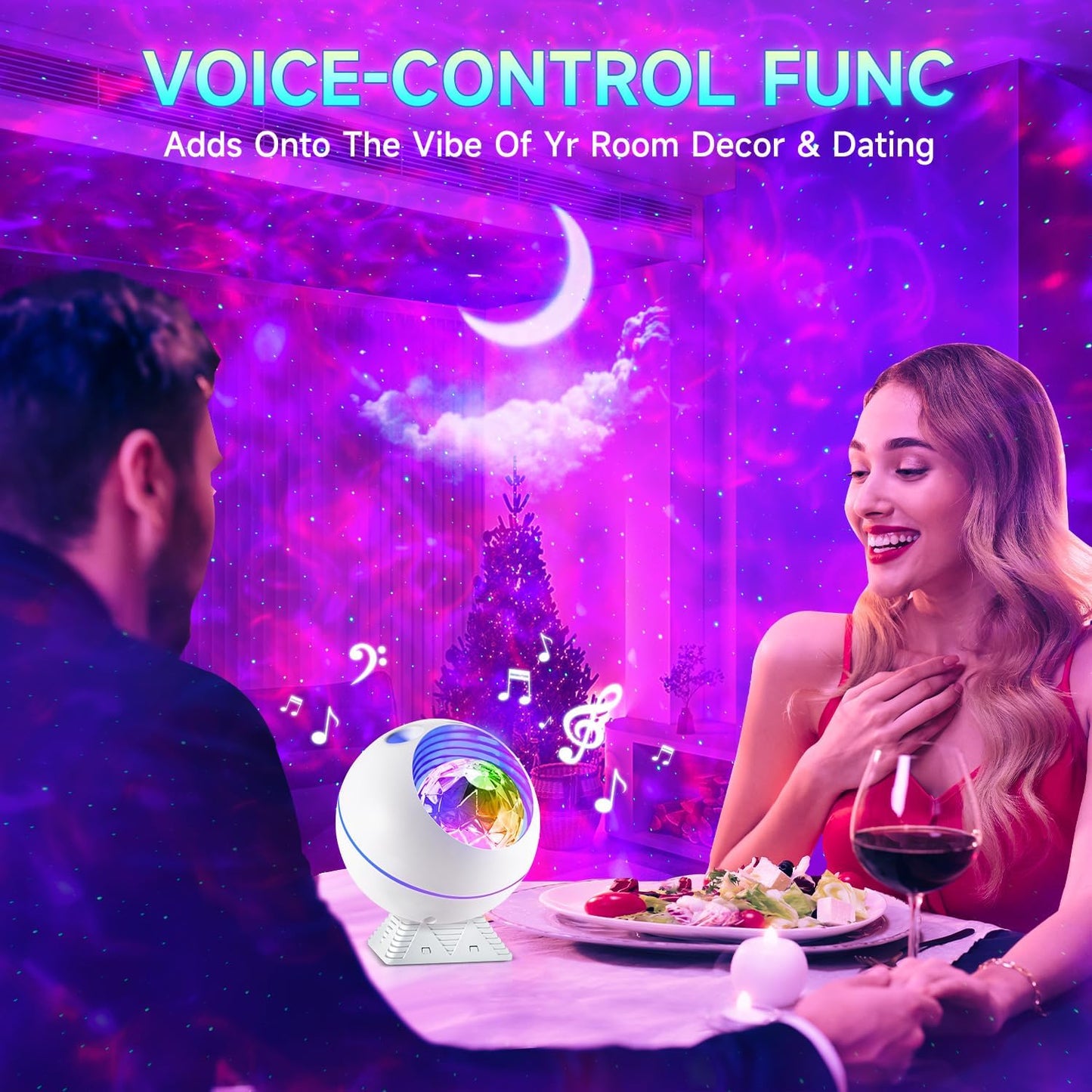 【Gift Package & Birthday Gift】 Stars+Moon 15 Colors/240 Lighting Modes Galaxy Projector Star Projector,Galaxy Lights for Bedroom,Star Projector Light Gifts Room Decor for Teen Girls Boys (White)