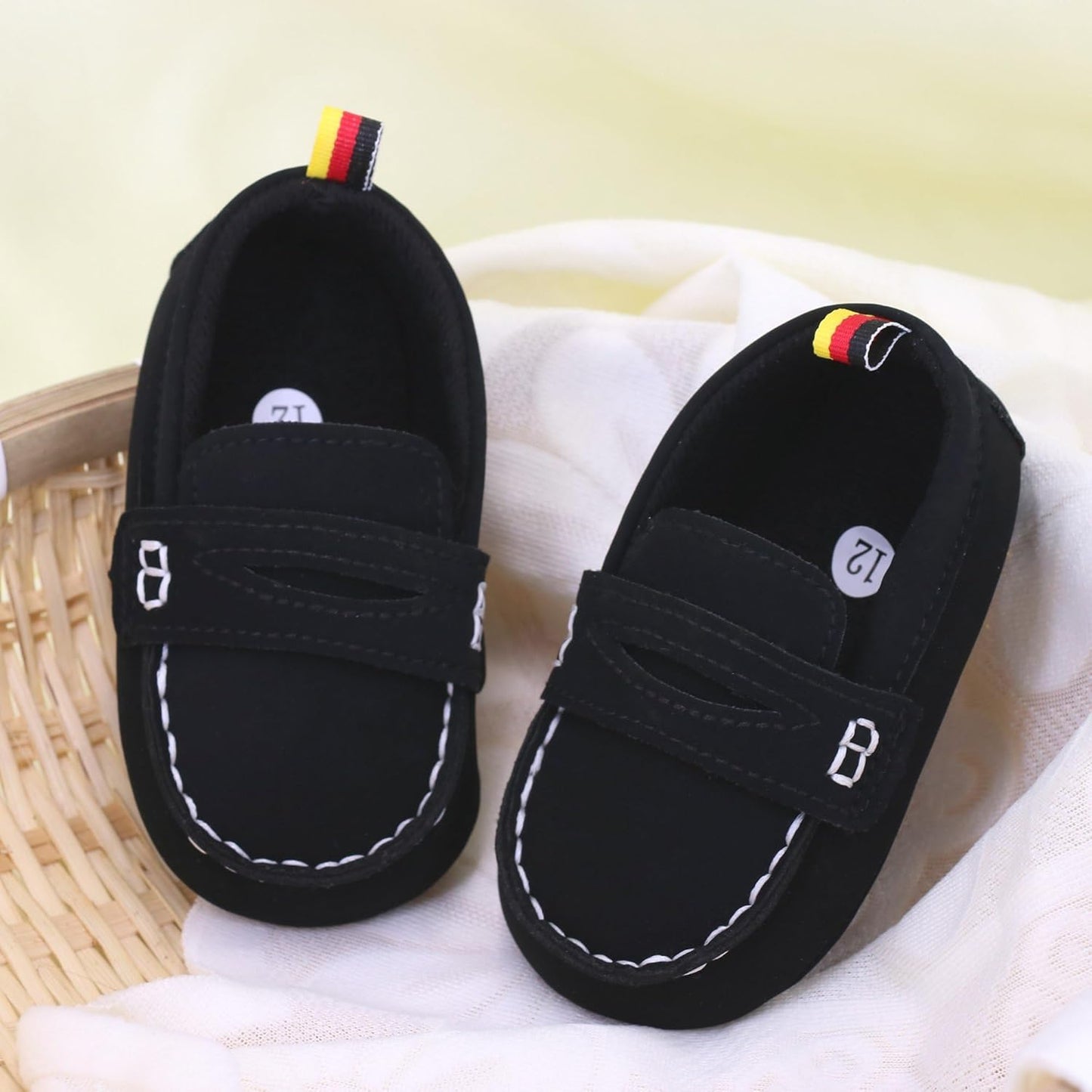 LONSOEN Baby Girls Boys Loafers Prewalker Dress Crib Shoes