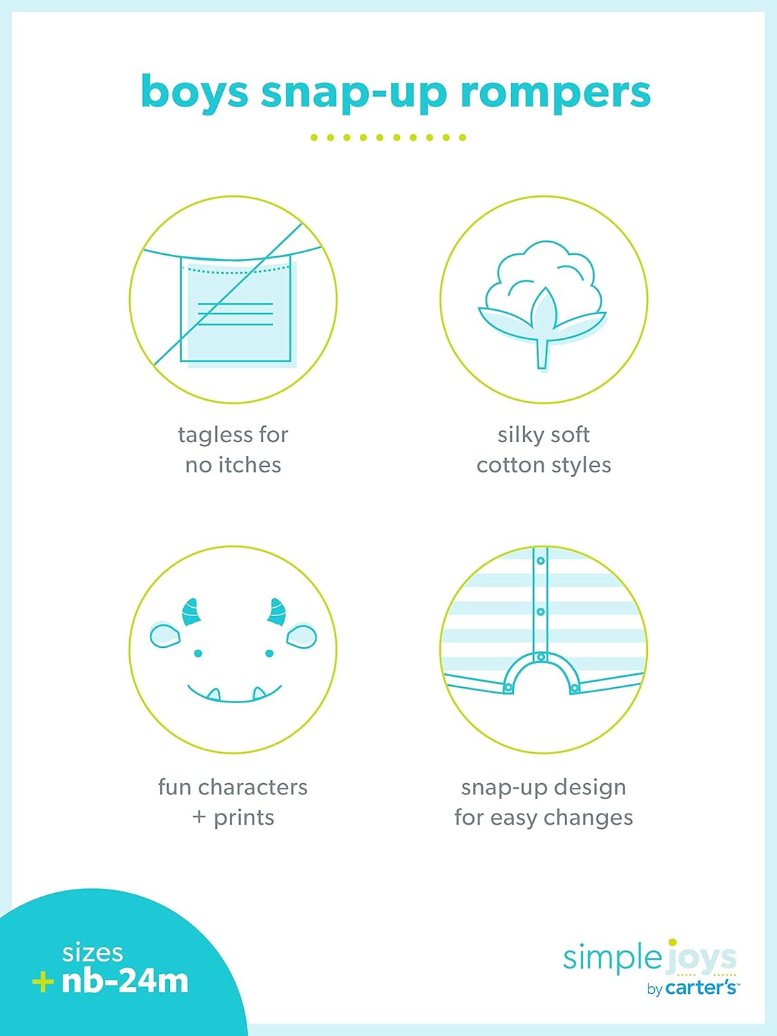 Simple Joys by Carter's Baby 3-Pack Snap-up Rompers